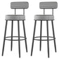 Modern Armless Backrest Counter Stool Iron Dessert Shop Bar Stool with Cushion and Pedal Black White 2 Piece Set Clearhalo 'Bar Furniture' 'Bar Stools' 'bar_stools' 'furn' 'furn_bar_stools' 'Furniture' 'furniture_bar_stools' 'Kitchen & Dining Furniture' 5061998