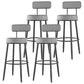 Modern Armless Backrest Counter Stool Iron Dessert Shop Bar Stool with Cushion and Pedal Black White 4 Piece Set Clearhalo 'Bar Furniture' 'Bar Stools' 'bar_stools' 'furn' 'furn_bar_stools' 'Furniture' 'furniture_bar_stools' 'Kitchen & Dining Furniture' 5062000