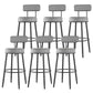 Modern Armless Backrest Counter Stool Iron Dessert Shop Bar Stool with Cushion and Pedal Black White 6 Piece Set Clearhalo 'Bar Furniture' 'Bar Stools' 'bar_stools' 'furn' 'furn_bar_stools' 'Furniture' 'furniture_bar_stools' 'Kitchen & Dining Furniture' 5062001