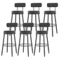 Modern Armless Backrest Counter Stool Iron Dessert Shop Bar Stool with Cushion and Pedal Black 6 Piece Set Clearhalo 'Bar Furniture' 'Bar Stools' 'bar_stools' 'furn' 'furn_bar_stools' 'Furniture' 'furniture_bar_stools' 'Kitchen & Dining Furniture' 5062010