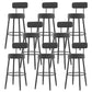 Modern Armless Backrest Counter Stool Iron Dessert Shop Bar Stool with Cushion and Pedal Black 8 Piece Set Clearhalo 'Bar Furniture' 'Bar Stools' 'bar_stools' 'furn' 'furn_bar_stools' 'Furniture' 'furniture_bar_stools' 'Kitchen & Dining Furniture' 5062012
