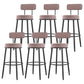 Modern Armless Backrest Counter Stool Iron Dessert Shop Bar Stool with Cushion and Pedal Pink 6 Piece Set Clearhalo 'Bar Furniture' 'Bar Stools' 'bar_stools' 'furn' 'furn_bar_stools' 'Furniture' 'furniture_bar_stools' 'Kitchen & Dining Furniture' 5062019