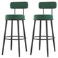 Modern Armless Backrest Counter Stool Iron Dessert Shop Bar Stool with Cushion and Pedal Blackish Green 2 Piece Set Clearhalo 'Bar Furniture' 'Bar Stools' 'bar_stools' 'furn' 'furn_bar_stools' 'Furniture' 'furniture_bar_stools' 'Kitchen & Dining Furniture' 5062021