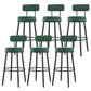 Modern Armless Backrest Counter Stool Iron Dessert Shop Bar Stool with Cushion and Pedal Blackish Green 6 Piece Set Clearhalo 'Bar Furniture' 'Bar Stools' 'bar_stools' 'furn' 'furn_bar_stools' 'Furniture' 'furniture_bar_stools' 'Kitchen & Dining Furniture' 5062023