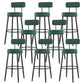 Modern Armless Backrest Counter Stool Iron Dessert Shop Bar Stool with Cushion and Pedal Blackish Green 8 Piece Set Clearhalo 'Bar Furniture' 'Bar Stools' 'bar_stools' 'furn' 'furn_bar_stools' 'Furniture' 'furniture_bar_stools' 'Kitchen & Dining Furniture' 5062024