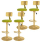 Glam Liftable Backrest Counter Stool Iron Cafe Bar Stool with Velvet Cushion and Pedal Lemon Green 4 Piece Set Clearhalo 'Bar Furniture' 'Bar Stools' 'bar_stools' 'furn' 'furn_bar_stools' 'Furniture' 'furniture_bar_stools' 'Kitchen & Dining Furniture' 5062044