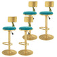 Glam Liftable Backrest Counter Stool Iron Cafe Bar Stool with Velvet Cushion and Pedal Light Blue 4 Piece Set Clearhalo 'Bar Furniture' 'Bar Stools' 'bar_stools' 'furn' 'furn_bar_stools' 'Furniture' 'furniture_bar_stools' 'Kitchen & Dining Furniture' 5062055