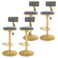 Glam Liftable Backrest Counter Stool Iron Cafe Bar Stool with Velvet Cushion and Pedal Grey 4 Piece Set Clearhalo 'Bar Furniture' 'Bar Stools' 'bar_stools' 'furn' 'furn_bar_stools' 'Furniture' 'furniture_bar_stools' 'Kitchen & Dining Furniture' 5062059