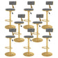 Glam Liftable Backrest Counter Stool Iron Cafe Bar Stool with Velvet Cushion and Pedal Grey 8 Piece Set Clearhalo 'Bar Furniture' 'Bar Stools' 'bar_stools' 'furn' 'furn_bar_stools' 'Furniture' 'furniture_bar_stools' 'Kitchen & Dining Furniture' 5062061