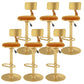 Glam Liftable Backrest Counter Stool Iron Cafe Bar Stool with Velvet Cushion and Pedal Orange 6 Piece Set Clearhalo 'Bar Furniture' 'Bar Stools' 'bar_stools' 'furn' 'furn_bar_stools' 'Furniture' 'furniture_bar_stools' 'Kitchen & Dining Furniture' 5062064