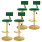 Glam Liftable Backrest Counter Stool Iron Cafe Bar Stool with Velvet Cushion and Pedal Green 4 Piece Set Clearhalo 'Bar Furniture' 'Bar Stools' 'bar_stools' 'furn' 'furn_bar_stools' 'Furniture' 'furniture_bar_stools' 'Kitchen & Dining Furniture' 5062067