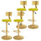 Glam Liftable Backrest Counter Stool Iron Cafe Bar Stool with Velvet Cushion and Pedal Fluorescent Yellow 4 Piece Set Clearhalo 'Bar Furniture' 'Bar Stools' 'bar_stools' 'furn' 'furn_bar_stools' 'Furniture' 'furniture_bar_stools' 'Kitchen & Dining Furniture' 5062071