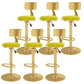 Glam Liftable Backrest Counter Stool Iron Cafe Bar Stool with Velvet Cushion and Pedal Fluorescent Yellow 6 Piece Set Clearhalo 'Bar Furniture' 'Bar Stools' 'bar_stools' 'furn' 'furn_bar_stools' 'Furniture' 'furniture_bar_stools' 'Kitchen & Dining Furniture' 5062072