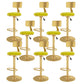 Glam Liftable Backrest Counter Stool Iron Cafe Bar Stool with Velvet Cushion and Pedal Fluorescent Yellow 8 Piece Set Clearhalo 'Bar Furniture' 'Bar Stools' 'bar_stools' 'furn' 'furn_bar_stools' 'Furniture' 'furniture_bar_stools' 'Kitchen & Dining Furniture' 5062073