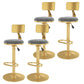 Glam Liftable Backrest Counter Stool Iron Cafe Bar Stool with Velvet Cushion and Pedal Silver Gray 4 Piece Set Clearhalo 'Bar Furniture' 'Bar Stools' 'bar_stools' 'furn' 'furn_bar_stools' 'Furniture' 'furniture_bar_stools' 'Kitchen & Dining Furniture' 5062079