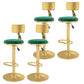 Glam Liftable Backrest Counter Stool Iron Cafe Bar Stool with Velvet Cushion and Pedal Fluorescent Green 4 Piece Set Clearhalo 'Bar Furniture' 'Bar Stools' 'bar_stools' 'furn' 'furn_bar_stools' 'Furniture' 'furniture_bar_stools' 'Kitchen & Dining Furniture' 5062083