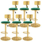 Glam Liftable Backrest Counter Stool Iron Cafe Bar Stool with Velvet Cushion and Pedal Fluorescent Green 6 Piece Set Clearhalo 'Bar Furniture' 'Bar Stools' 'bar_stools' 'furn' 'furn_bar_stools' 'Furniture' 'furniture_bar_stools' 'Kitchen & Dining Furniture' 5062084