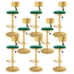 Glam Liftable Backrest Counter Stool Iron Cafe Bar Stool with Velvet Cushion and Pedal Fluorescent Green 8 Piece Set Clearhalo 'Bar Furniture' 'Bar Stools' 'bar_stools' 'furn' 'furn_bar_stools' 'Furniture' 'furniture_bar_stools' 'Kitchen & Dining Furniture' 5062085