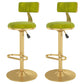 Glam Liftable Backrest Counter Stool Iron Cafe Bar Stool with Velvet Cushion and Pedal Light Green 2 Piece Set Clearhalo 'Bar Furniture' 'Bar Stools' 'bar_stools' 'furn' 'furn_bar_stools' 'Furniture' 'furniture_bar_stools' 'Kitchen & Dining Furniture' 5062086