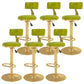 Glam Liftable Backrest Counter Stool Iron Cafe Bar Stool with Velvet Cushion and Pedal Light Green 6 Piece Set Clearhalo 'Bar Furniture' 'Bar Stools' 'bar_stools' 'furn' 'furn_bar_stools' 'Furniture' 'furniture_bar_stools' 'Kitchen & Dining Furniture' 5062088