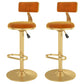 Glam Liftable Backrest Counter Stool Iron Cafe Bar Stool with Velvet Cushion and Pedal Orange Red 2 Piece Set Clearhalo 'Bar Furniture' 'Bar Stools' 'bar_stools' 'furn' 'furn_bar_stools' 'Furniture' 'furniture_bar_stools' 'Kitchen & Dining Furniture' 5062094