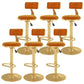 Glam Liftable Backrest Counter Stool Iron Cafe Bar Stool with Velvet Cushion and Pedal Orange Red 6 Piece Set Clearhalo 'Bar Furniture' 'Bar Stools' 'bar_stools' 'furn' 'furn_bar_stools' 'Furniture' 'furniture_bar_stools' 'Kitchen & Dining Furniture' 5062096
