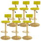 Glam Liftable Backrest Counter Stool Iron Cafe Bar Stool with Velvet Cushion and Pedal Yellow 6 Piece Set Clearhalo 'Bar Furniture' 'Bar Stools' 'bar_stools' 'furn' 'furn_bar_stools' 'Furniture' 'furniture_bar_stools' 'Kitchen & Dining Furniture' 5062100