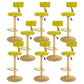 Glam Liftable Backrest Counter Stool Iron Cafe Bar Stool with Velvet Cushion and Pedal Yellow 8 Piece Set Clearhalo 'Bar Furniture' 'Bar Stools' 'bar_stools' 'furn' 'furn_bar_stools' 'Furniture' 'furniture_bar_stools' 'Kitchen & Dining Furniture' 5062101