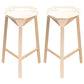 Nordic Armless Backrest Counter Stool Iron Cafe Bar Stool with Leather Cushion White 2 Piece Set Clearhalo 'Bar Furniture' 'Bar Stools' 'bar_stools' 'furn' 'furn_bar_stools' 'Furniture' 'furniture_bar_stools' 'Kitchen & Dining Furniture' 5062110
