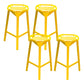 Nordic Armless Backrest Counter Stool Iron Cafe Bar Stool with Leather Cushion Yellow 4 Piece Set Clearhalo 'Bar Furniture' 'Bar Stools' 'bar_stools' 'furn' 'furn_bar_stools' 'Furniture' 'furniture_bar_stools' 'Kitchen & Dining Furniture' 5062132