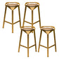 Nordic Armless Backrest Counter Stool Iron Cafe Bar Stool with Leather Cushion Gold 4 Piece Set Clearhalo 'Bar Furniture' 'Bar Stools' 'bar_stools' 'furn' 'furn_bar_stools' 'Furniture' 'furniture_bar_stools' 'Kitchen & Dining Furniture' 5062140