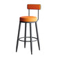 Nordic Armless Backrest Counter Stool Iron Kitchen Bar Stool with Cushion and Pedal Clearhalo 'Bar Furniture' 'Bar Stools' 'bar_stools' 'furn' 'furn_bar_stools' 'Furniture' 'furniture_bar_stools' 'Kitchen & Dining Furniture' 5062198