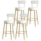 Nordic Armless Backrest Counter Stool Iron Kitchen Bar Stool with Cushion and Pedal White 4 Piece Set Clearhalo 'Bar Furniture' 'Bar Stools' 'bar_stools' 'furn' 'furn_bar_stools' 'Furniture' 'furniture_bar_stools' 'Kitchen & Dining Furniture' 5062200