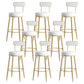 Nordic Armless Backrest Counter Stool Iron Kitchen Bar Stool with Cushion and Pedal White 8 Piece Set Clearhalo 'Bar Furniture' 'Bar Stools' 'bar_stools' 'furn' 'furn_bar_stools' 'Furniture' 'furniture_bar_stools' 'Kitchen & Dining Furniture' 5062205