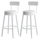Nordic Armless Backrest Counter Stool Iron Kitchen Bar Stool with Cushion and Pedal Gloss White 2 Piece Set Clearhalo 'Bar Furniture' 'Bar Stools' 'bar_stools' 'furn' 'furn_bar_stools' 'Furniture' 'furniture_bar_stools' 'Kitchen & Dining Furniture' 5062207