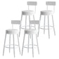 Nordic Armless Backrest Counter Stool Iron Kitchen Bar Stool with Cushion and Pedal Gloss White 4 Piece Set Clearhalo 'Bar Furniture' 'Bar Stools' 'bar_stools' 'furn' 'furn_bar_stools' 'Furniture' 'furniture_bar_stools' 'Kitchen & Dining Furniture' 5062209