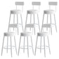 Nordic Armless Backrest Counter Stool Iron Kitchen Bar Stool with Cushion and Pedal Gloss White 6 Piece Set Clearhalo 'Bar Furniture' 'Bar Stools' 'bar_stools' 'furn' 'furn_bar_stools' 'Furniture' 'furniture_bar_stools' 'Kitchen & Dining Furniture' 5062211