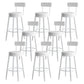 Nordic Armless Backrest Counter Stool Iron Kitchen Bar Stool with Cushion and Pedal Gloss White 8 Piece Set Clearhalo 'Bar Furniture' 'Bar Stools' 'bar_stools' 'furn' 'furn_bar_stools' 'Furniture' 'furniture_bar_stools' 'Kitchen & Dining Furniture' 5062212