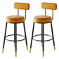 Nordic Armless Backrest Counter Stool Iron Kitchen Bar Stool with Cushion and Pedal Orange 2 Piece Set Bar Stool(30"H) Clearhalo 'Bar Furniture' 'Bar Stools' 'bar_stools' 'furn' 'furn_bar_stools' 'Furniture' 'furniture_bar_stools' 'Kitchen & Dining Furniture' 5062213