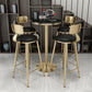 Glam Leather and Metal Counter Stool Round Low Back Bar Stool for Coffee Shop Clearhalo 'Bar Furniture' 'Bar Stools' 'bar_stools' 'furn' 'furn_bar_stools' 'Furniture' 'furniture_bar_stools' 'Kitchen & Dining Furniture' 5062222