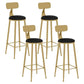 Glam Leather and Metal Counter Stool Round Low Back Bar Stool for Coffee Shop Black 4 Piece Set Clearhalo 'Bar Furniture' 'Bar Stools' 'bar_stools' 'furn' 'furn_bar_stools' 'Furniture' 'furniture_bar_stools' 'Kitchen & Dining Furniture' 5062232