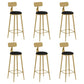 Glam Leather and Metal Counter Stool Round Low Back Bar Stool for Coffee Shop Black 6 Piece Set Clearhalo 'Bar Furniture' 'Bar Stools' 'bar_stools' 'furn' 'furn_bar_stools' 'Furniture' 'furniture_bar_stools' 'Kitchen & Dining Furniture' 5062235