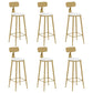 Glam Leather and Metal Counter Stool Round Low Back Bar Stool for Coffee Shop White 6 Piece Set Clearhalo 'Bar Furniture' 'Bar Stools' 'bar_stools' 'furn' 'furn_bar_stools' 'Furniture' 'furniture_bar_stools' 'Kitchen & Dining Furniture' 5062242