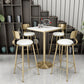 Glam Leather and Metal Counter Stool Round Low Back Bar Stool for Coffee Shop Clearhalo 'Bar Furniture' 'Bar Stools' 'bar_stools' 'furn' 'furn_bar_stools' 'Furniture' 'furniture_bar_stools' 'Kitchen & Dining Furniture' 5062243