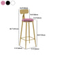 Glam Leather and Metal Counter Stool Round Low Back Bar Stool for Coffee Shop Clearhalo 'Bar Furniture' 'Bar Stools' 'bar_stools' 'furn' 'furn_bar_stools' 'Furniture' 'furniture_bar_stools' 'Kitchen & Dining Furniture' 5062246