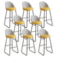 Leather Counter Stool Bucket Modern Footrest Counter & Bar Stool for Coffee Shop Yellow 8 Piece Set Clearhalo 'Bar Furniture' 'Bar Stools' 'bar_stools' 'furn' 'furn_bar_stools' 'Furniture' 'furniture_bar_stools' 'Kitchen & Dining Furniture' 5062254