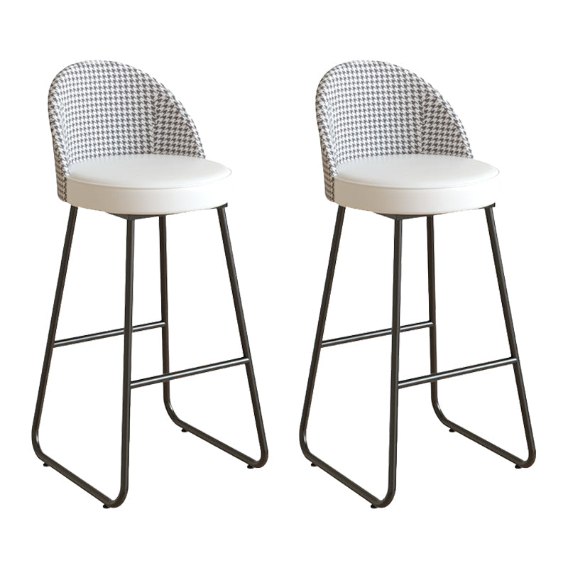 Leather Counter Stool Bucket Modern Footrest Counter & Bar Stool for Coffee Shop Off-White 2 Piece Set Clearhalo 'Bar Furniture' 'Bar Stools' 'bar_stools' 'furn' 'furn_bar_stools' 'Furniture' 'furniture_bar_stools' 'Kitchen & Dining Furniture' 5062263