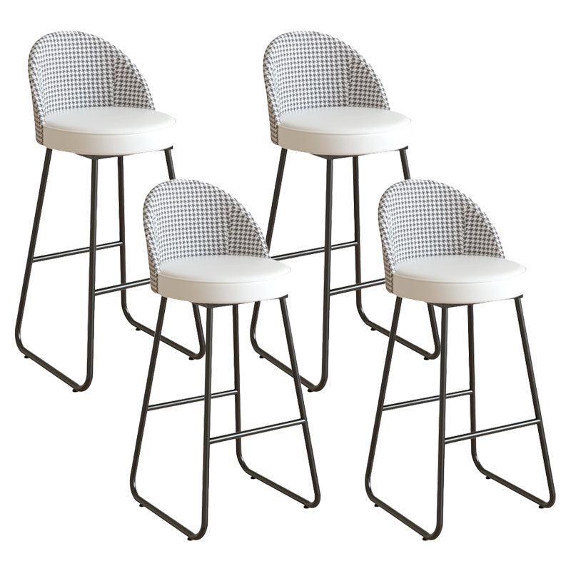 Leather Counter Stool Bucket Modern Footrest Counter & Bar Stool for Coffee Shop Off-White 4 Piece Set Clearhalo 'Bar Furniture' 'Bar Stools' 'bar_stools' 'furn' 'furn_bar_stools' 'Furniture' 'furniture_bar_stools' 'Kitchen & Dining Furniture' 5062265