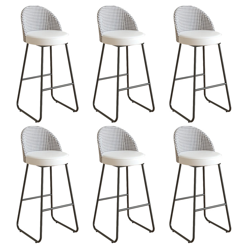 Leather Counter Stool Bucket Modern Footrest Counter & Bar Stool for Coffee Shop Off-White 6 Piece Set Clearhalo 'Bar Furniture' 'Bar Stools' 'bar_stools' 'furn' 'furn_bar_stools' 'Furniture' 'furniture_bar_stools' 'Kitchen & Dining Furniture' 5062267
