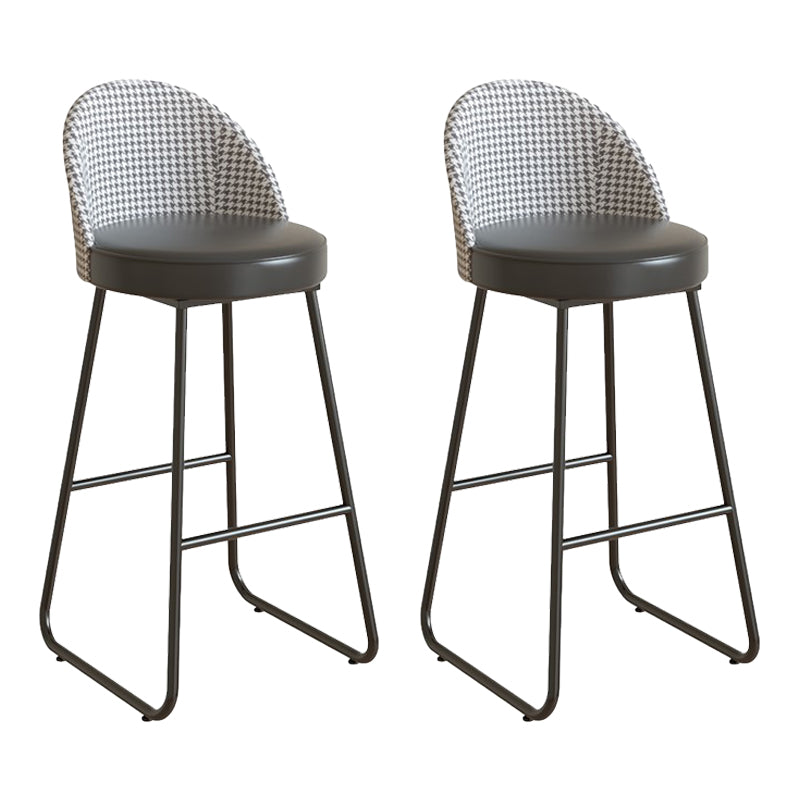 Leather Counter Stool Bucket Modern Footrest Counter & Bar Stool for Coffee Shop Black 2 Piece Set Clearhalo 'Bar Furniture' 'Bar Stools' 'bar_stools' 'furn' 'furn_bar_stools' 'Furniture' 'furniture_bar_stools' 'Kitchen & Dining Furniture' 5062270